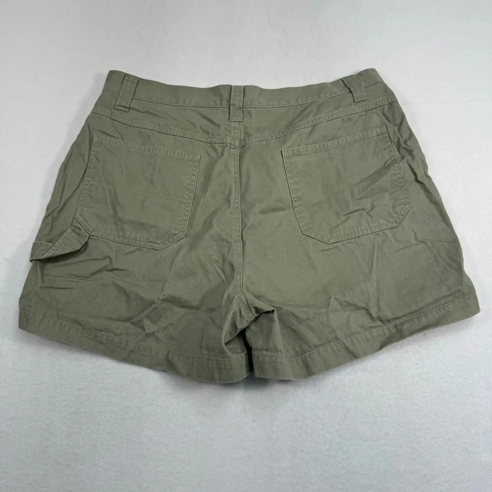 Bill Blass Chino Shorts Womens Size 14 Taupe Green High Rise - Picture 2 of 8